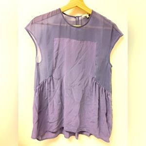 Madewell lavender silk sheer blouse size S